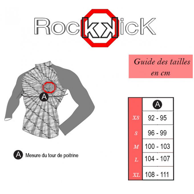 Guide des tailles rashguard MMA Rockkick
