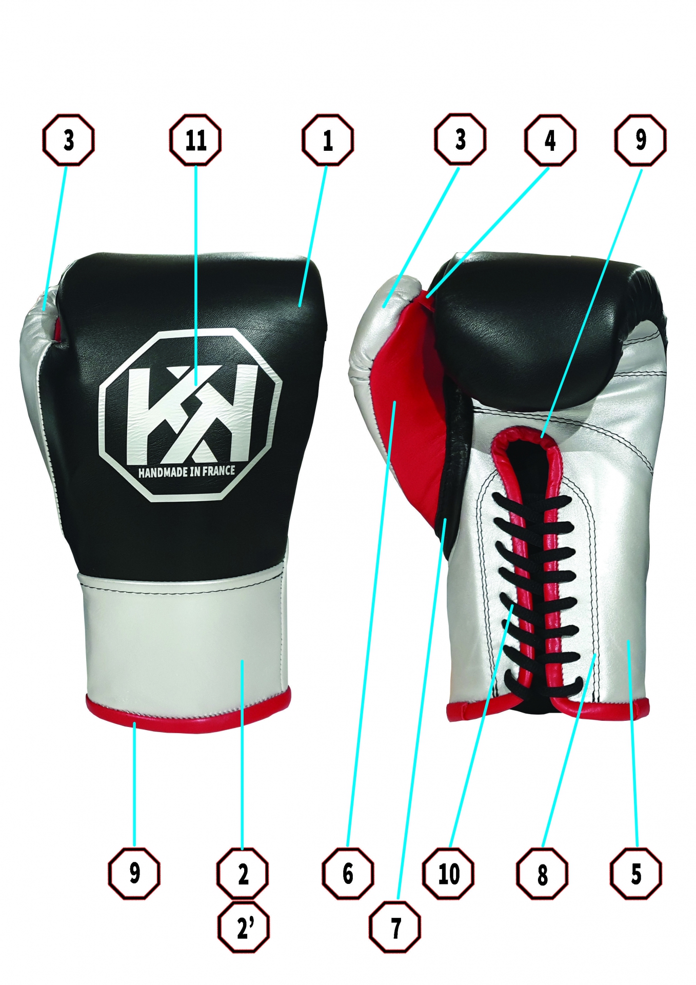 Gants de Boxe Sparring Spider 100% cuir